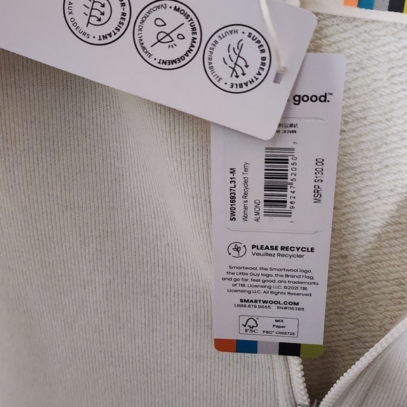 Smartwool White Sleeveless Hoodie with Front Pocket - Picture 5 of 8
